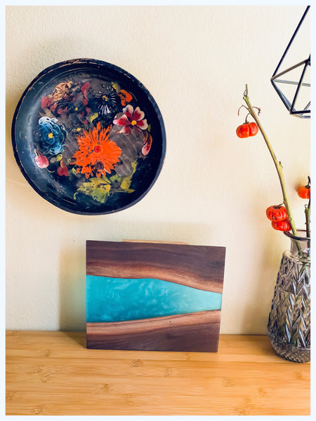 Turquoise Walnut Wall Art