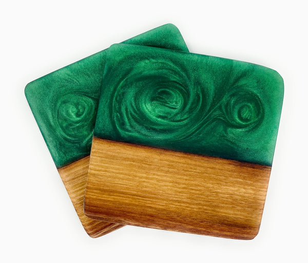 Emerald Green Walnut Coaster